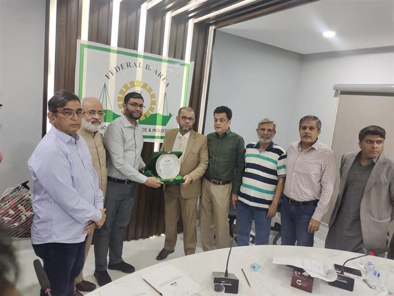 Director General Development Authority Karachi Syed Shujaat Hussain visited the office of Federal B Area Association of Trade and Industry and met the