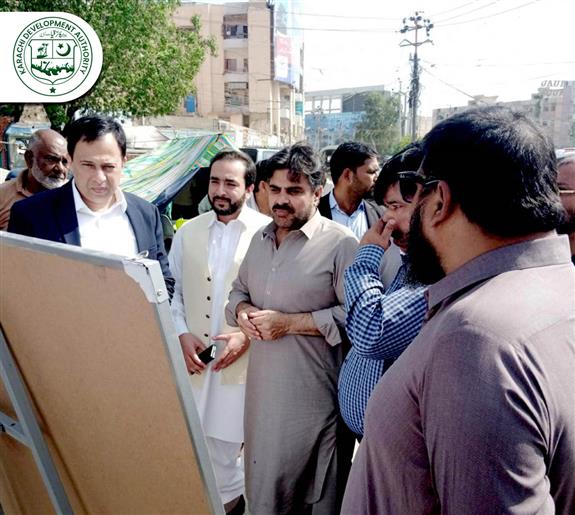 Minister Local Govt. Sindh Syed Nasir Hussain Shah along with Minister Labour Saeed Ghani and Secretary Local Govt. Syed Najam Shah visited different areas of city. 