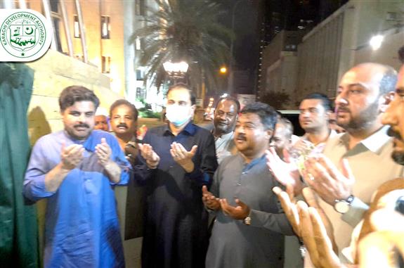 Minister Local Govt. Sindh Syed Nasir Hussain Shah inaugurated the City Station Heritage Bridge at the I.I Chundrigarh Road. 