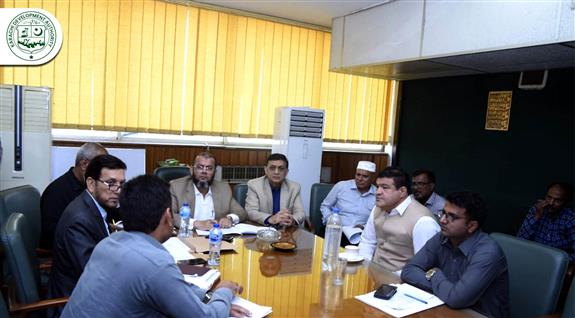 Meeting on the developmental work carried out in Karachi through ADP. 