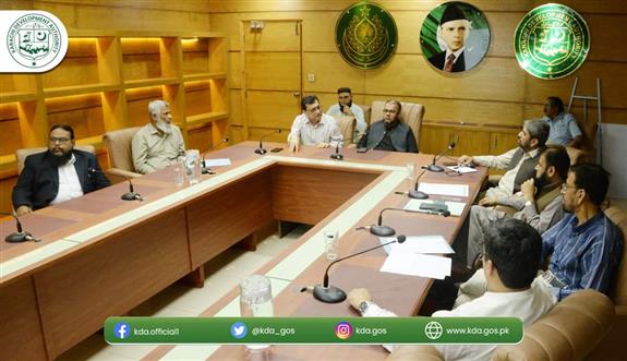 Director-General Karachi Development Authority (KDA), Syed Shujaat Hussain, is presiding over a meeting of the Public Housing Board.