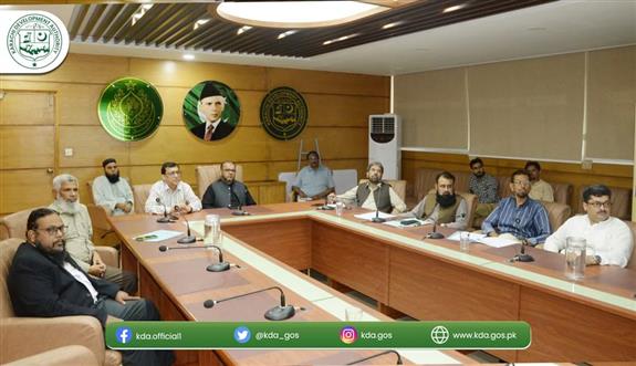 Director-General Karachi Development Authority (KDA), Syed Shujaat Hussain, is presiding over a meeting of the Public Housing Board.