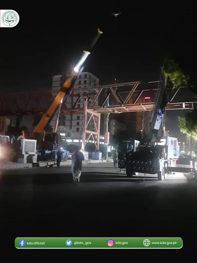 Pedestrian Bridge installed at  Shaheed-e-Millat Road. 